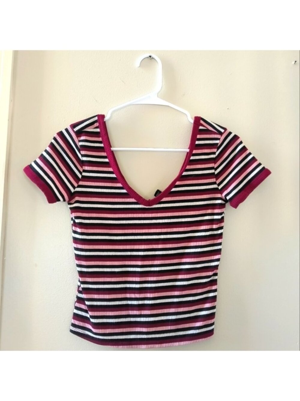 Striped V-Neck Women's Top